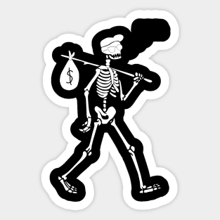 Skull with money bag Sticker